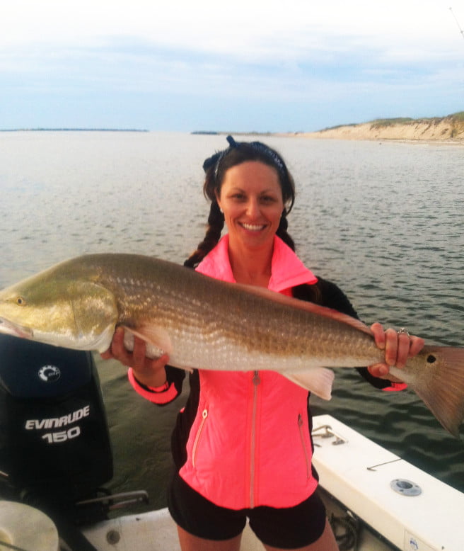 Young woman that caught a Redfish - Apalachicola Fishing